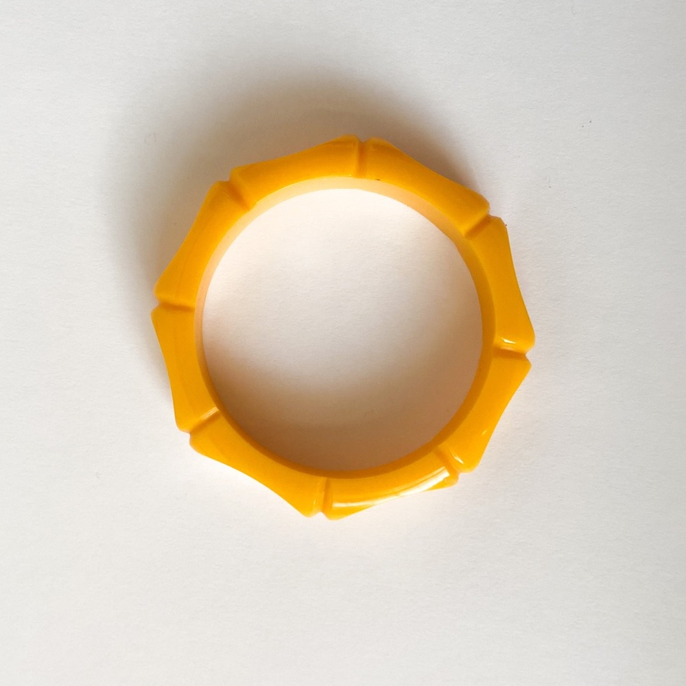 Yellow Bamboo Vintage Inspired Lucite Bangle